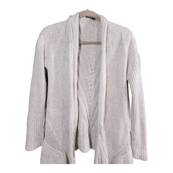 Eileen Fisher Airy Cascading Open Cable Cardigan Linen Mohair Women's XS - Picture 3 of 7